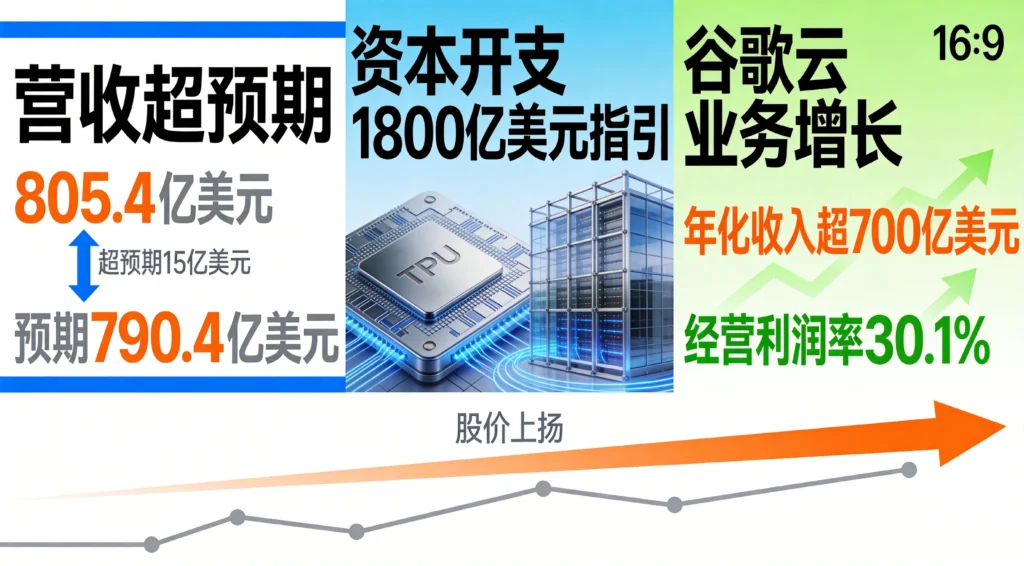 谷歌财报核心数据：营收805亿超预期，云业务年化收入破700亿