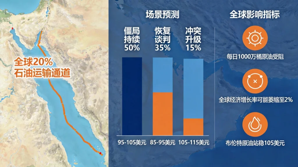 霍尔木兹海峡油价走势三大情景预测,全球经济增长面临滞胀风险