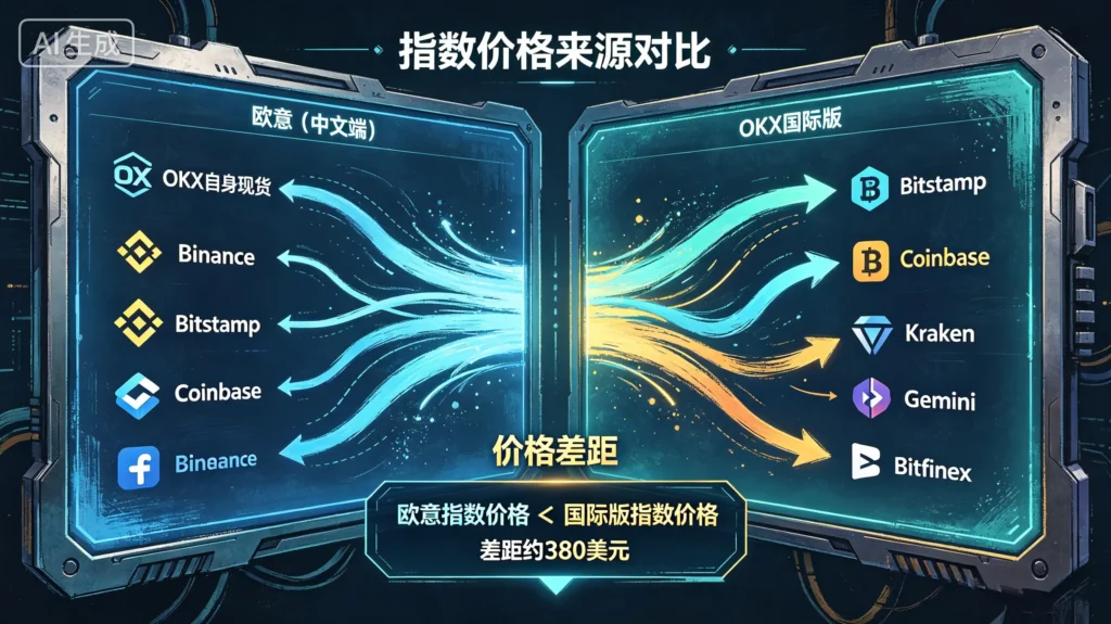 欧意与 OKX 国际版在指数价格取样源上差异的插图