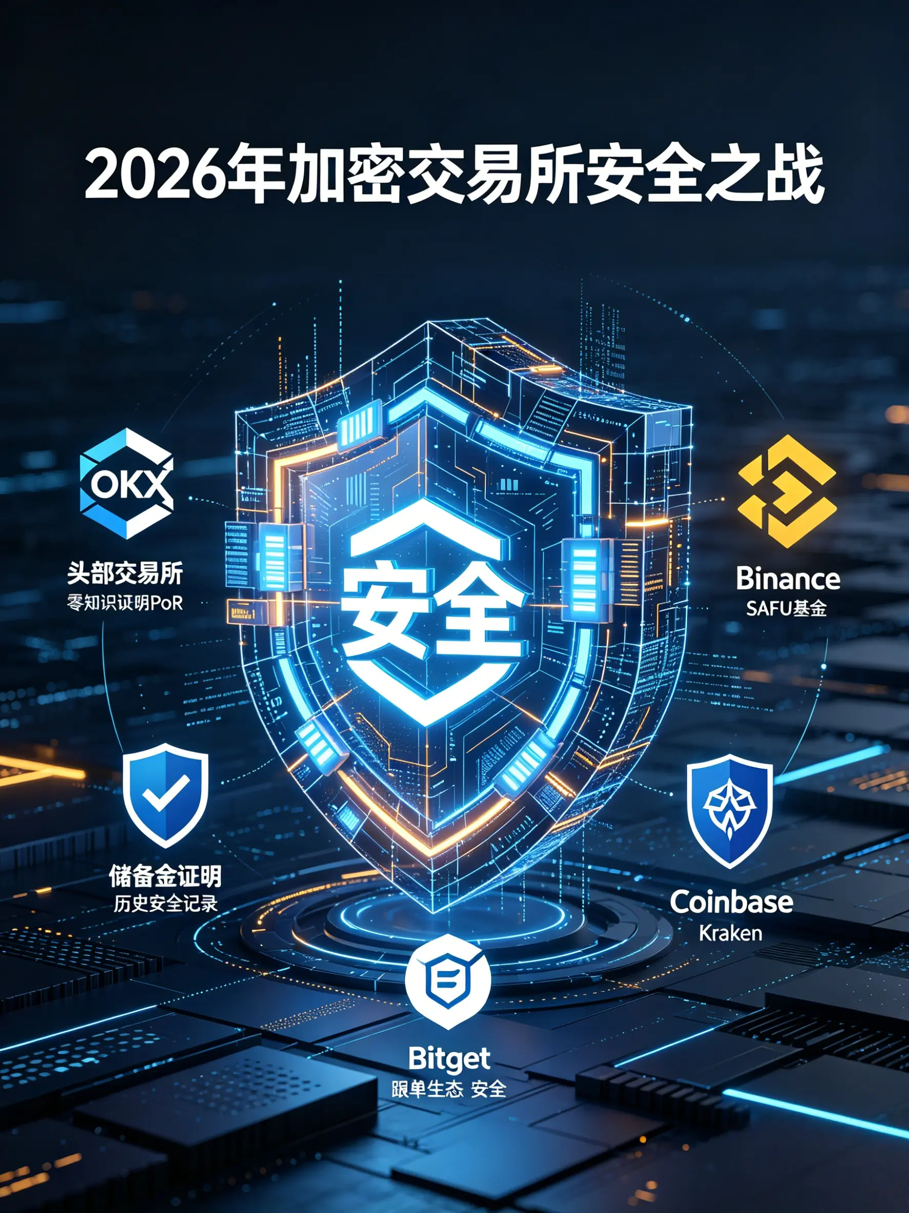 OKX vs Binance vs Bitget安全硬核对比2026|冷钱包、PoR、AI风控、合规牌照全维度拆解,这张表说明一切