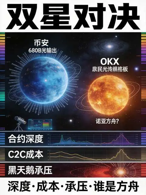 OKX vs 币安终极对比:从合约深度、C2C差价到黑天鹅抗压测试,谁是散户的”诺亚方舟”?