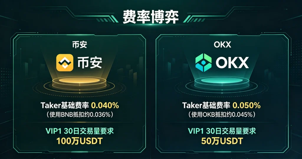 两大交易所费率深度对比图表