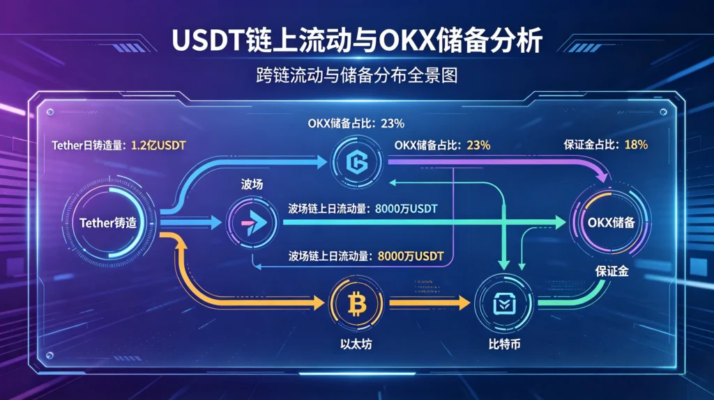 USDT 链上流动与 OKX 储备分析