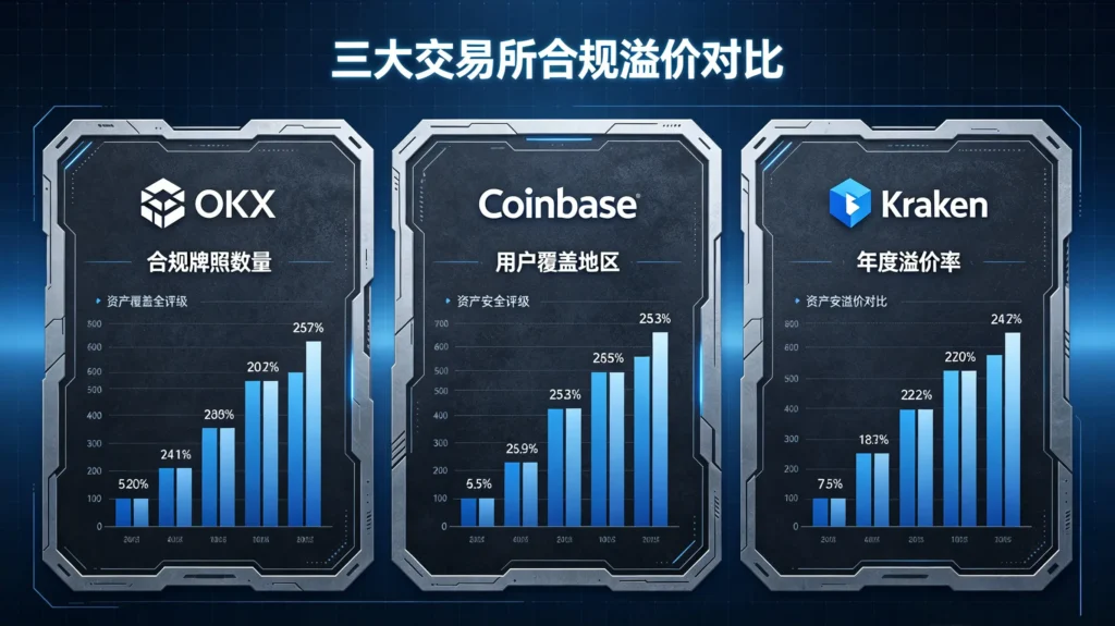 三大交易所合规溢价对比