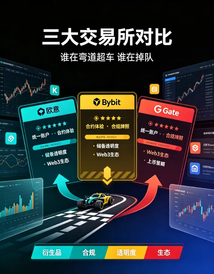 欧亿、Bybit、Gate三家对比：2026年谁在弯道超车，谁在掉队？